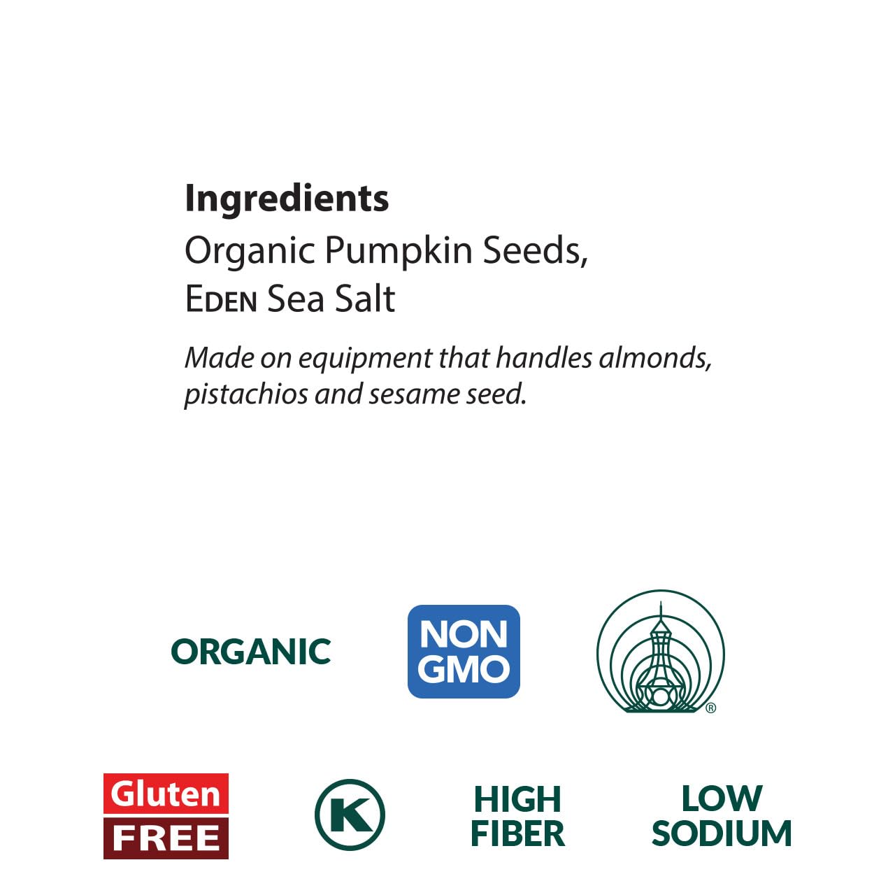 Eden pumpkin seeds packaging display, perfect for shopping.