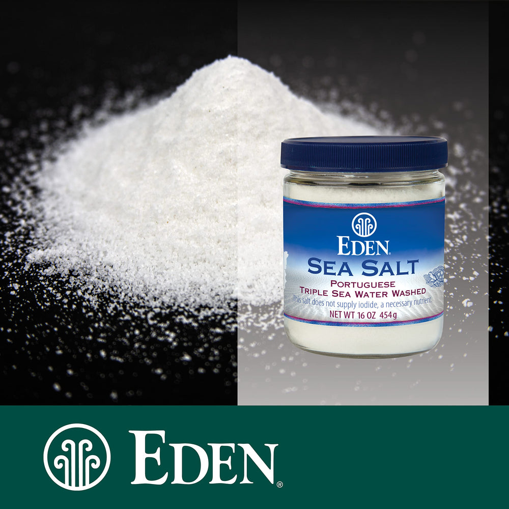 Eden Sea Salt in glass jar packaging for visibility and protection