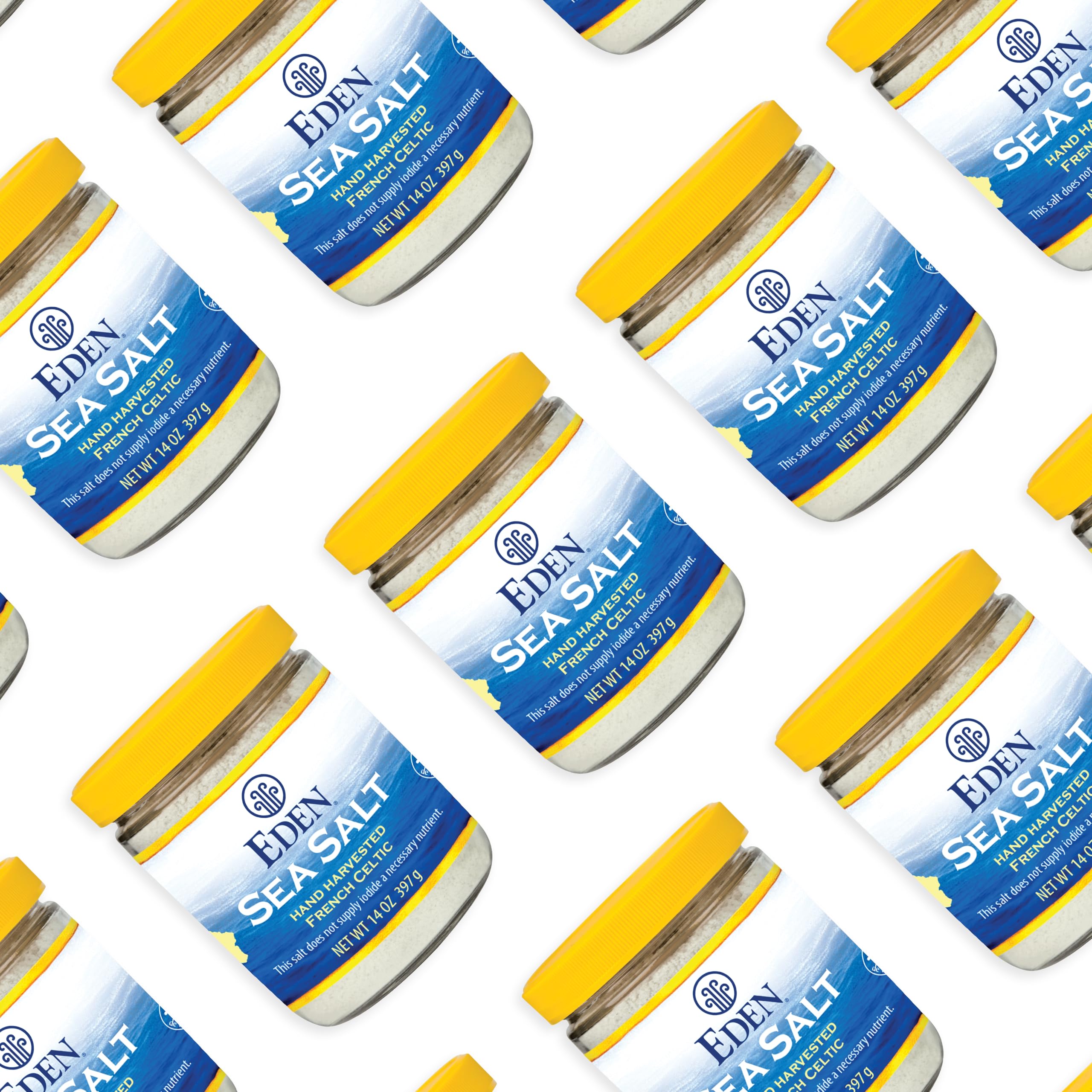 Eden Sea Salt glass jar packaging keeps salt pristine and easy to scoop.