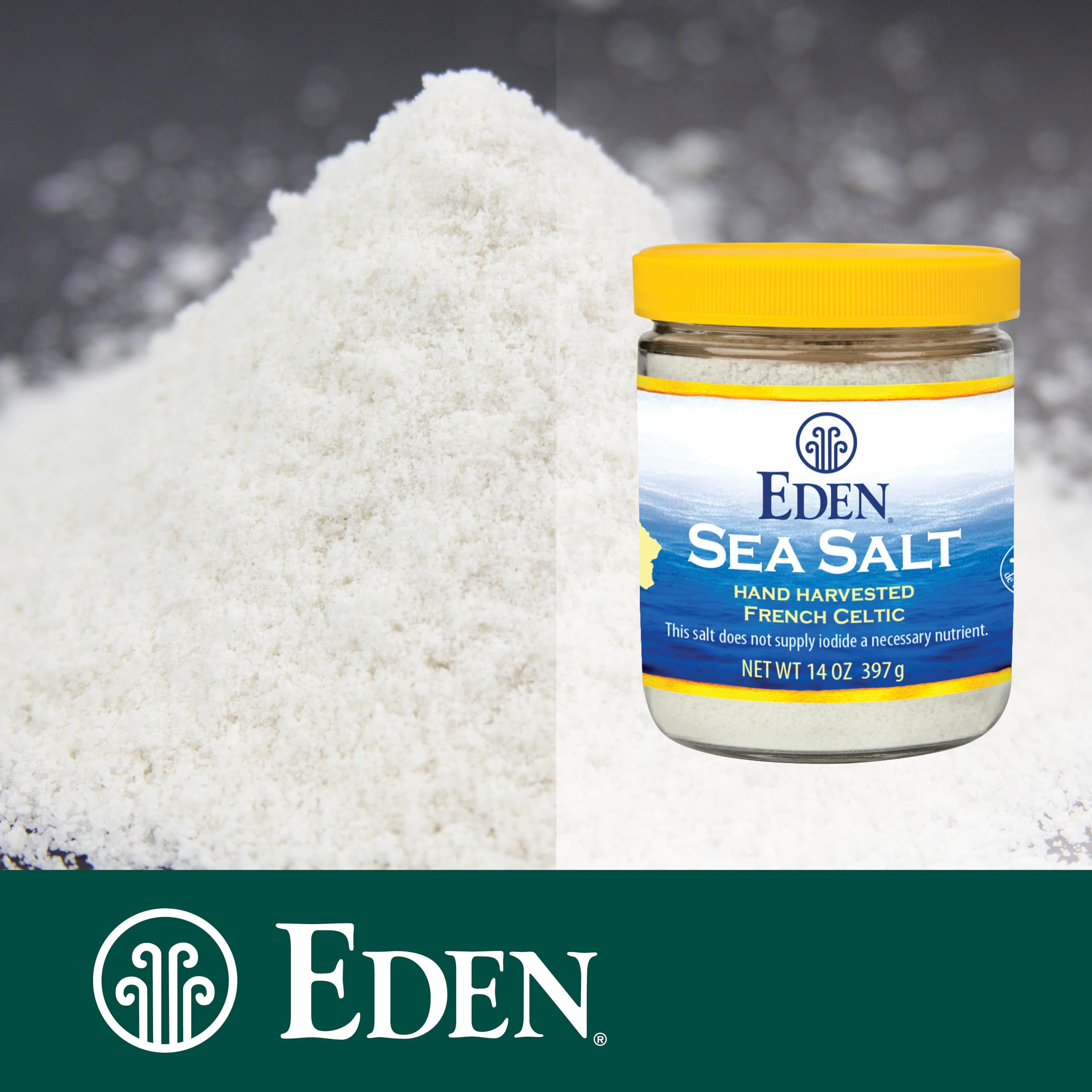 Eden Sea Salt rich in trace minerals enhances everyday seasonings.