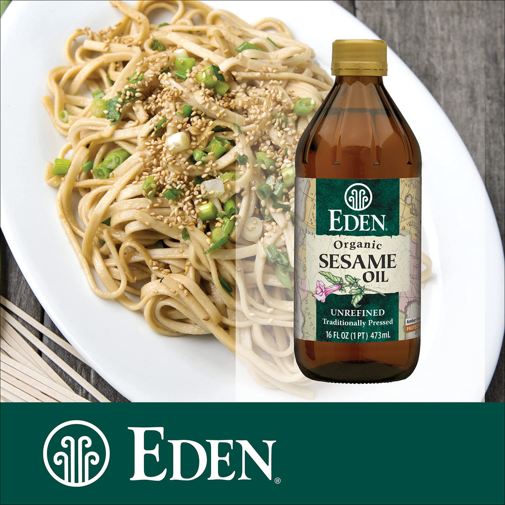 Eden sesame oil for baking, adding depth and aroma.