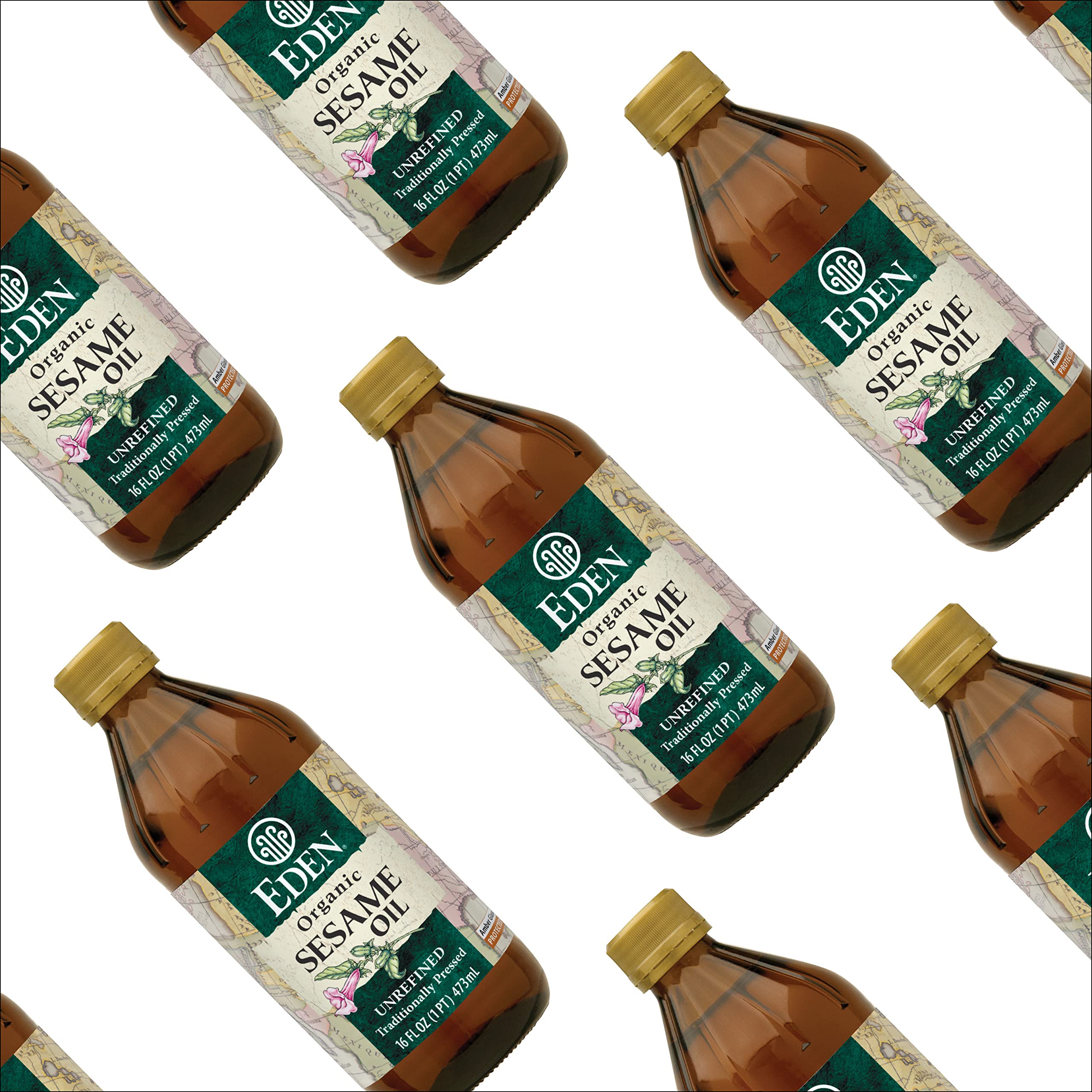 Eden sesame oil storage on kitchen shelf preserving freshness.