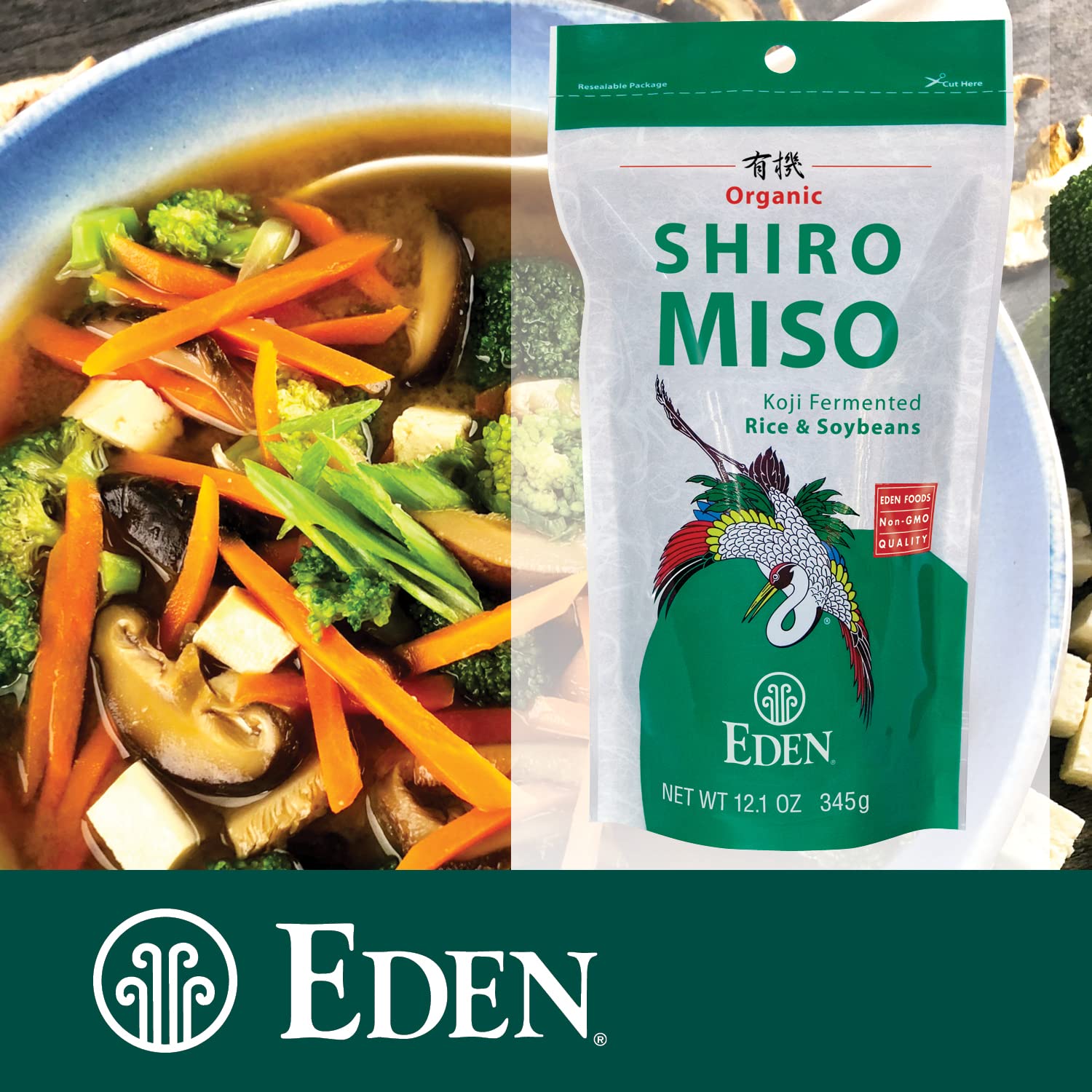 Eden Shiro miso texture closeup shows pale, silky paste.