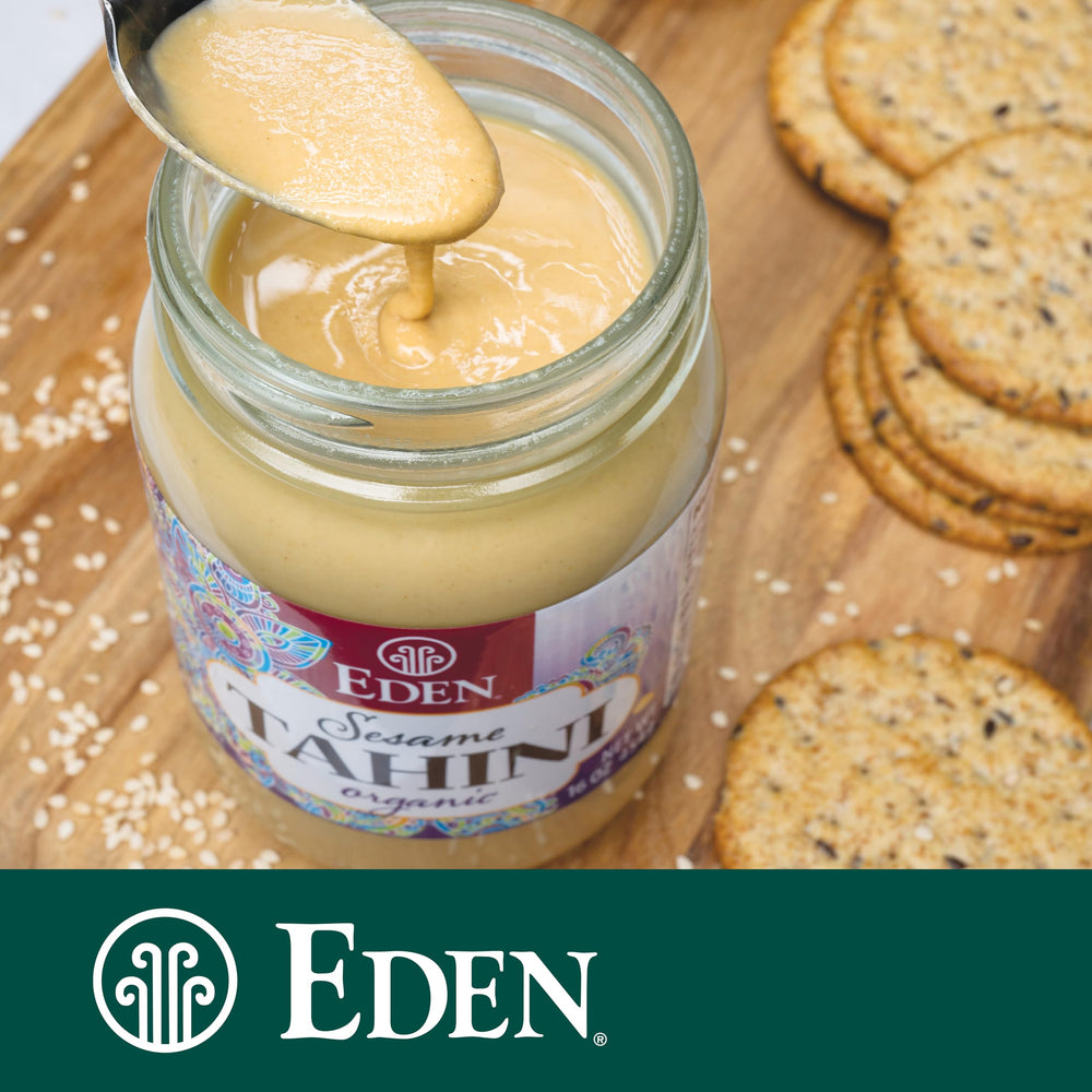 Eden tahini used in hummus and baba ghanoush for creamy results.