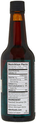 Eden toasted sesame oil label closeup shows authentic Japanese origin.