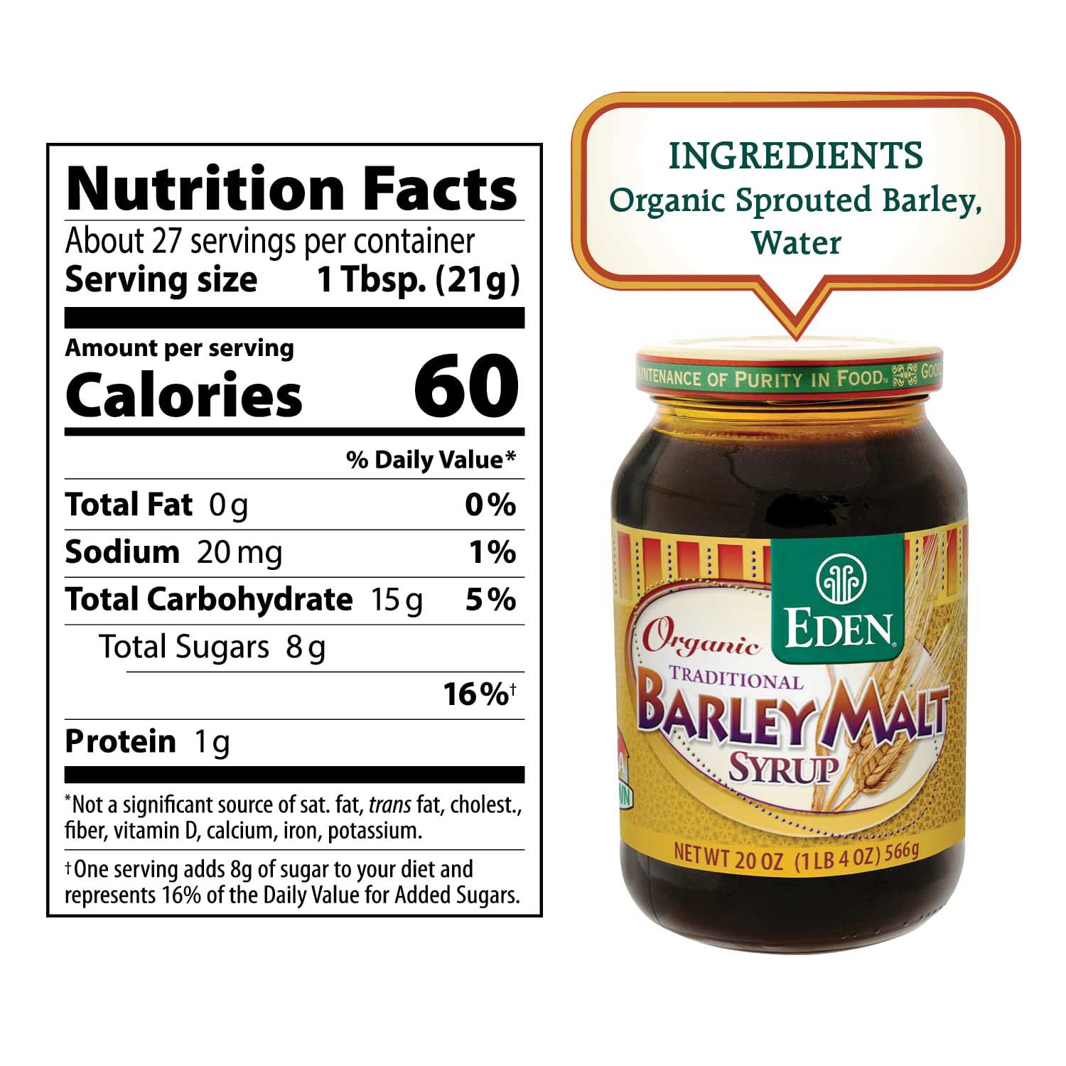 Eden barley malt syrup 3-pack display showing pantry-friendly packaging.