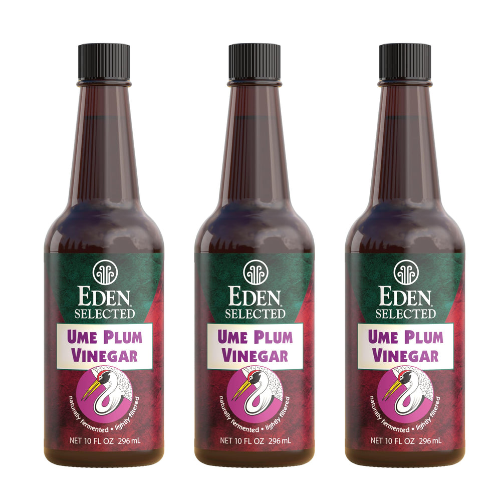 Eden Ume Plum Vinegar bottle ideal for dressings and marinades.