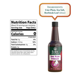 Eden Ume Plum Vinegar cap closeup showing easy refill