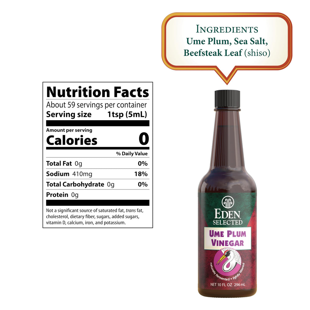Eden Ume Plum Vinegar pour shows a steady stream for salads.