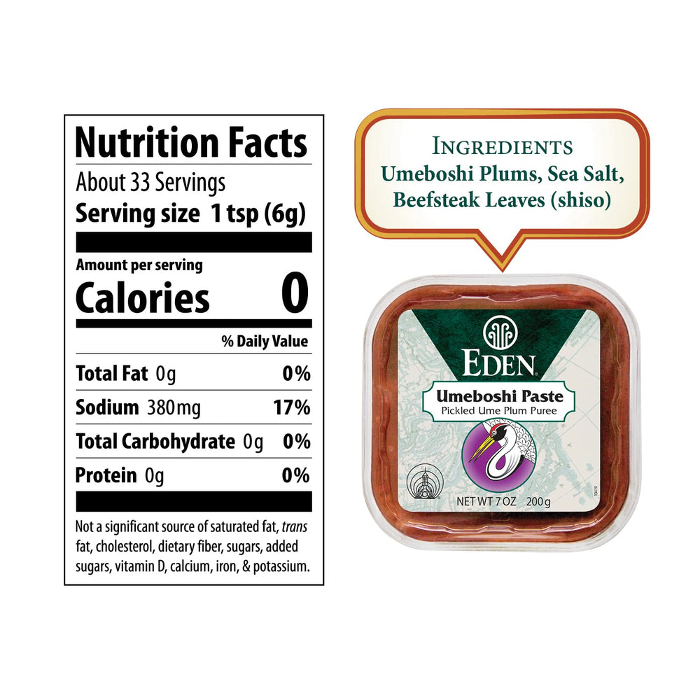 Close up of Eden Umeboshi Paste with red shiso infusion enhancing flavor.