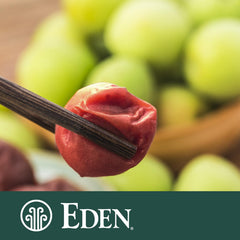 Eden Umeboshi plum with red shiso leaves for vibrant aroma.