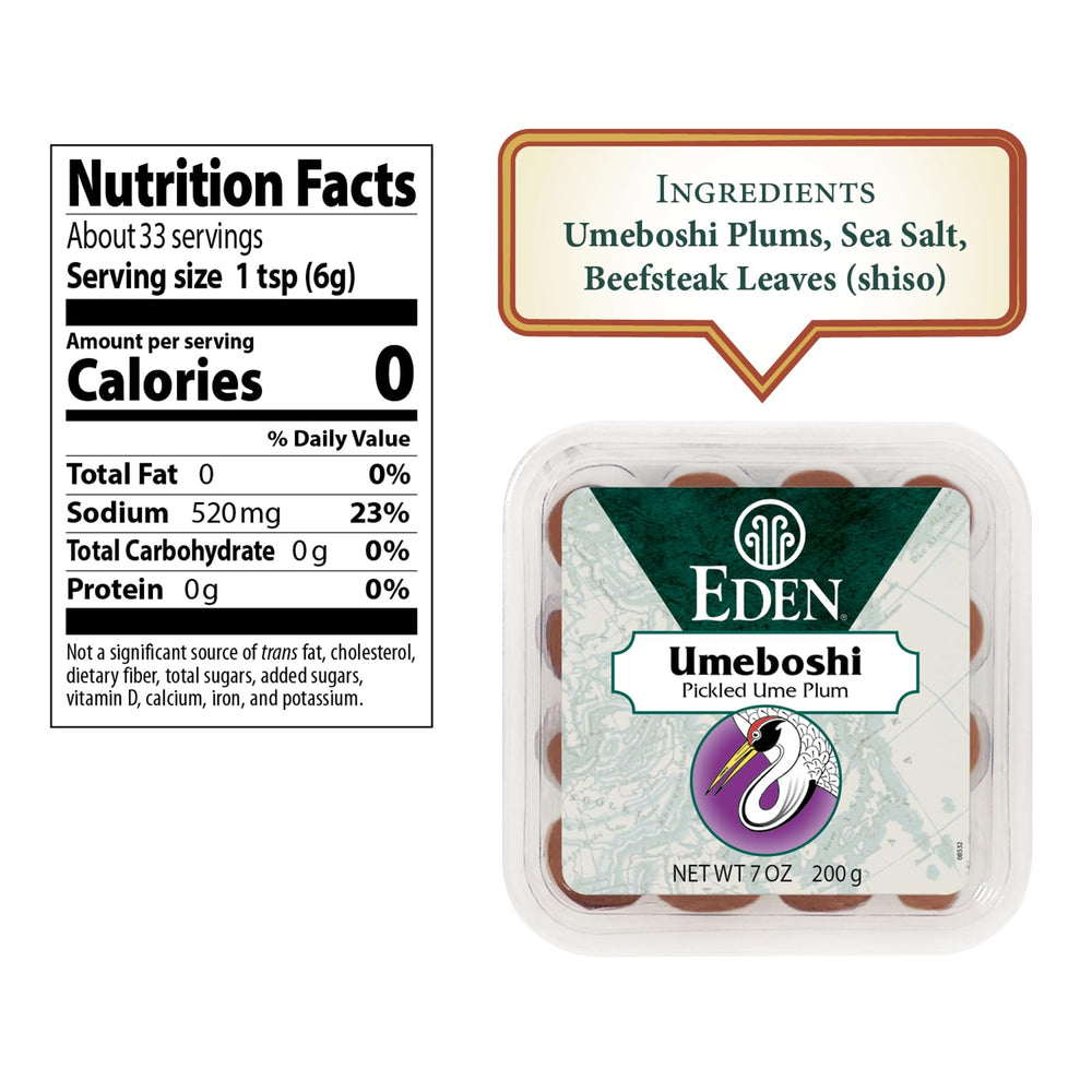 Eden Umeboshi plum, traditionally made, no MSG.
