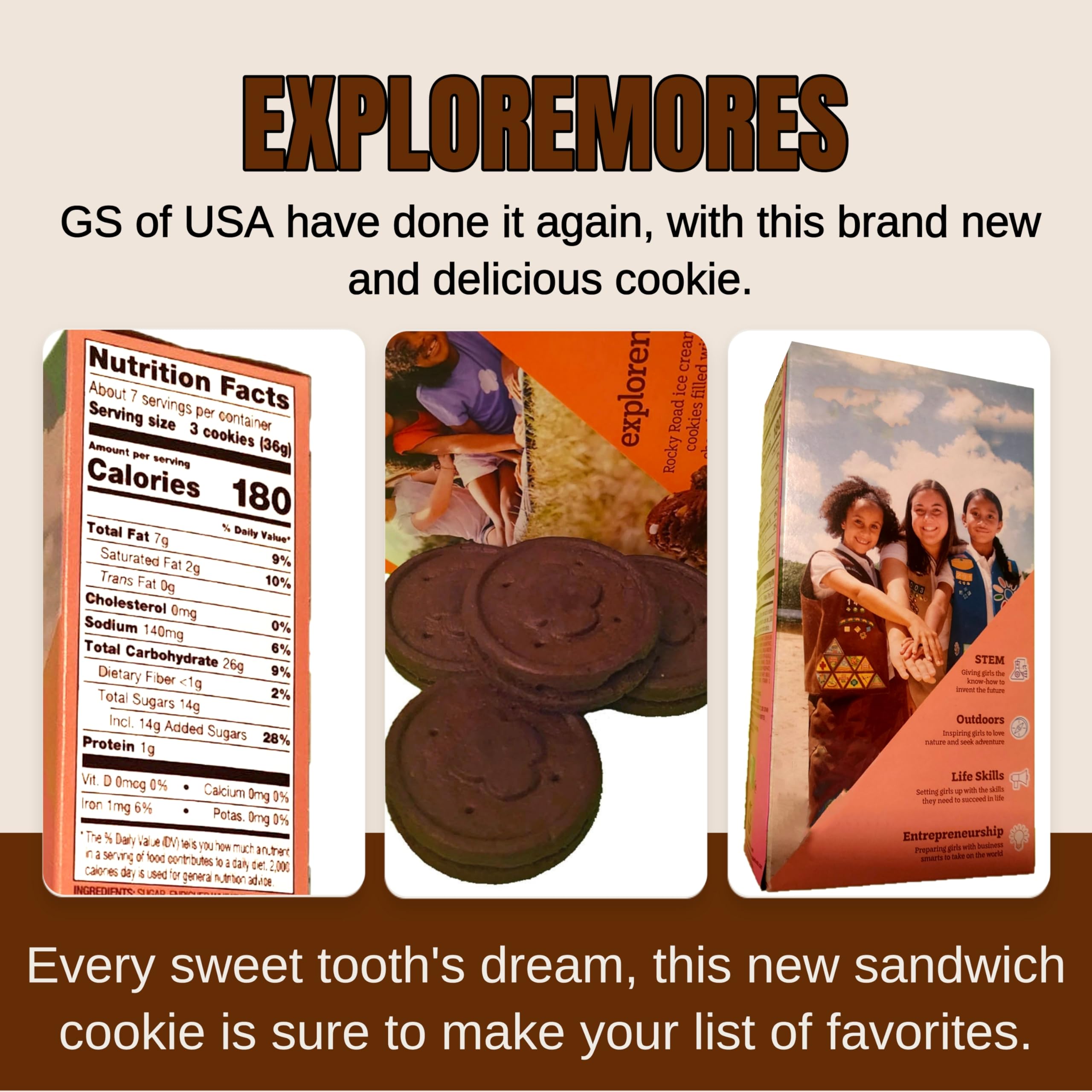 Edgell House Exploremores cookies, 20-count tray, perfect for sharing.