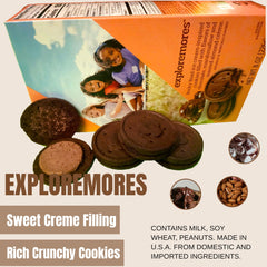 Edgell House Exploremores cookie cross-section reveals rocky road creme.
