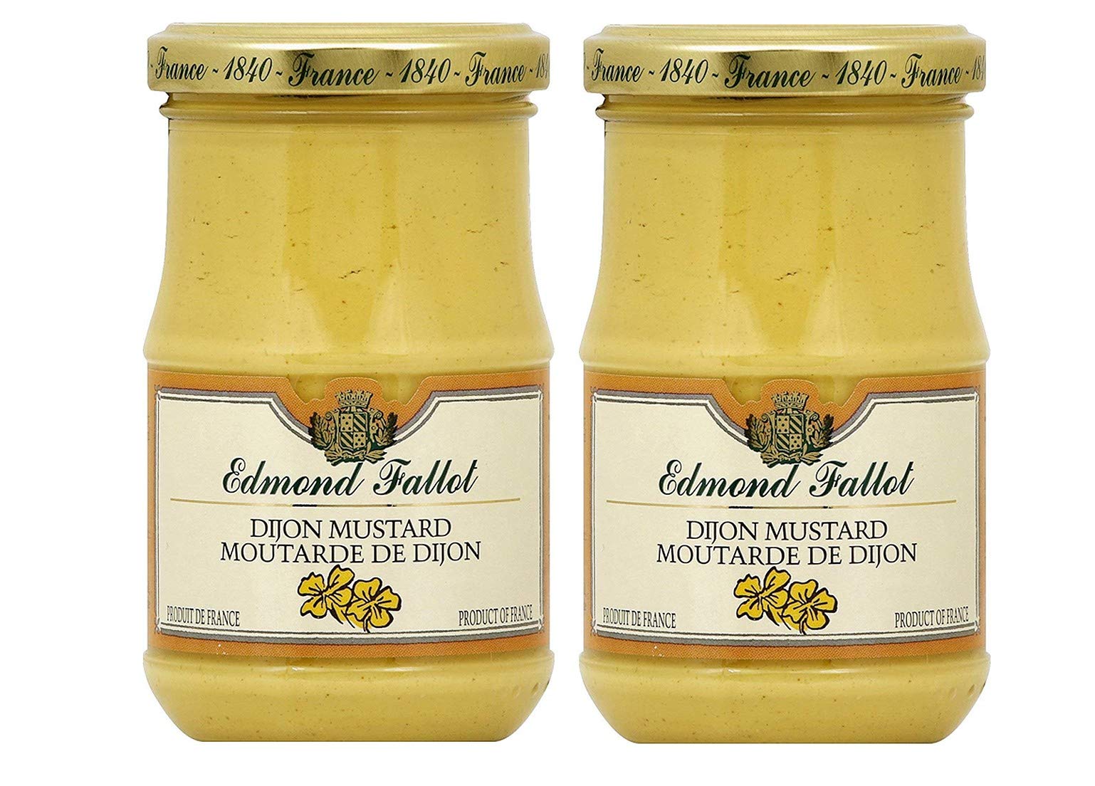 Edmond Fallot Dijon mustard bottle two-pack, smooth tang for sandwiches and sauces