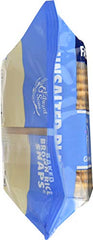 Edward & Sons Brown Rice Snaps cracker broken to show airy crunch for dipping.