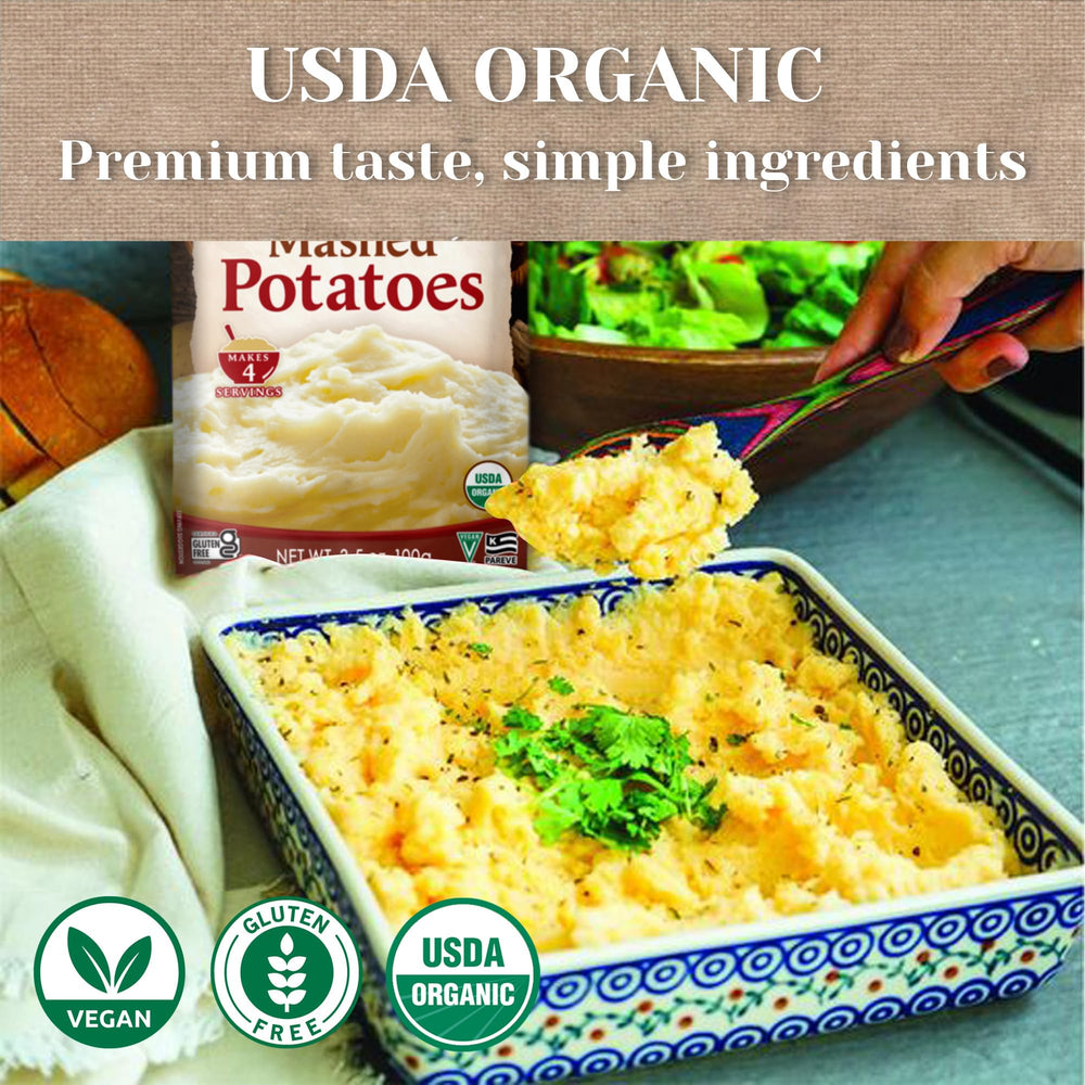 Stovetop prep image with Edward & Sons mashed potatoes