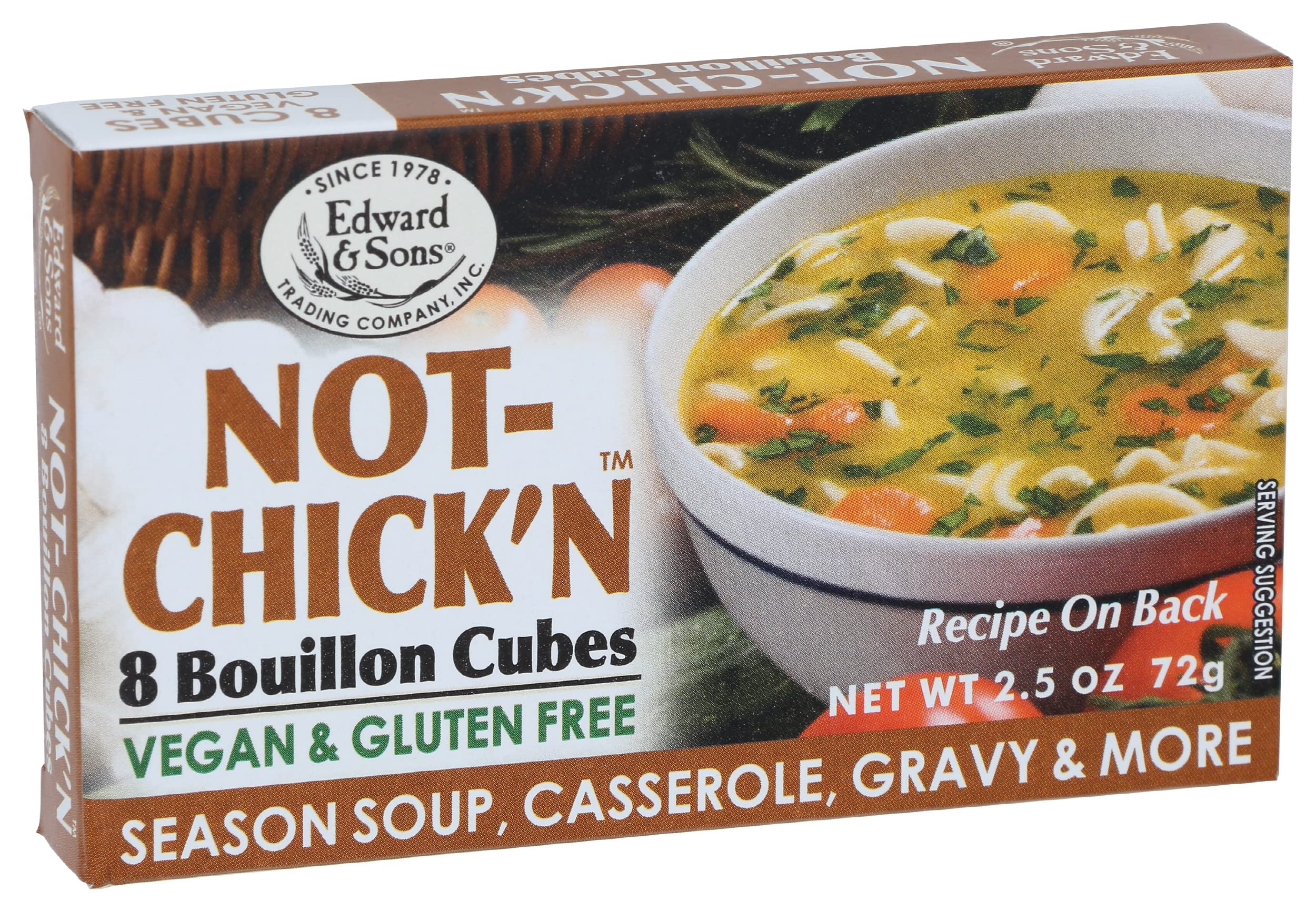 Edward & Sons Not Chicken Bouillon Cubes used as base with herbs.