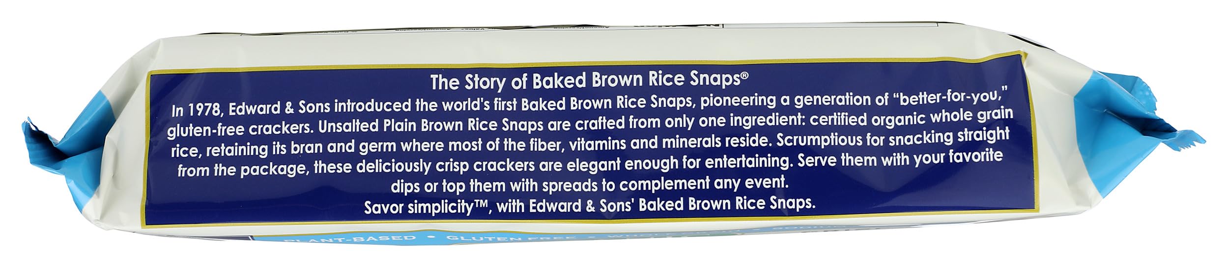 Tray of Edward & Sons Rice Snaps served with a colorful dip for variety.