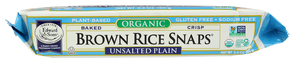 Edward & Sons Rice Snaps on a lunchbox-ready setup for portable snacking.