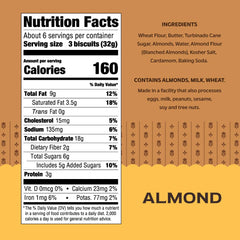 Effie's Almond biscuits closeup shows toasted almonds and cardamom aroma.