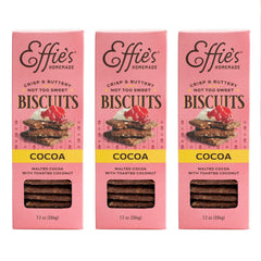 Effie's Cocoa Biscuits packaging, ideal for gifting and pantry display