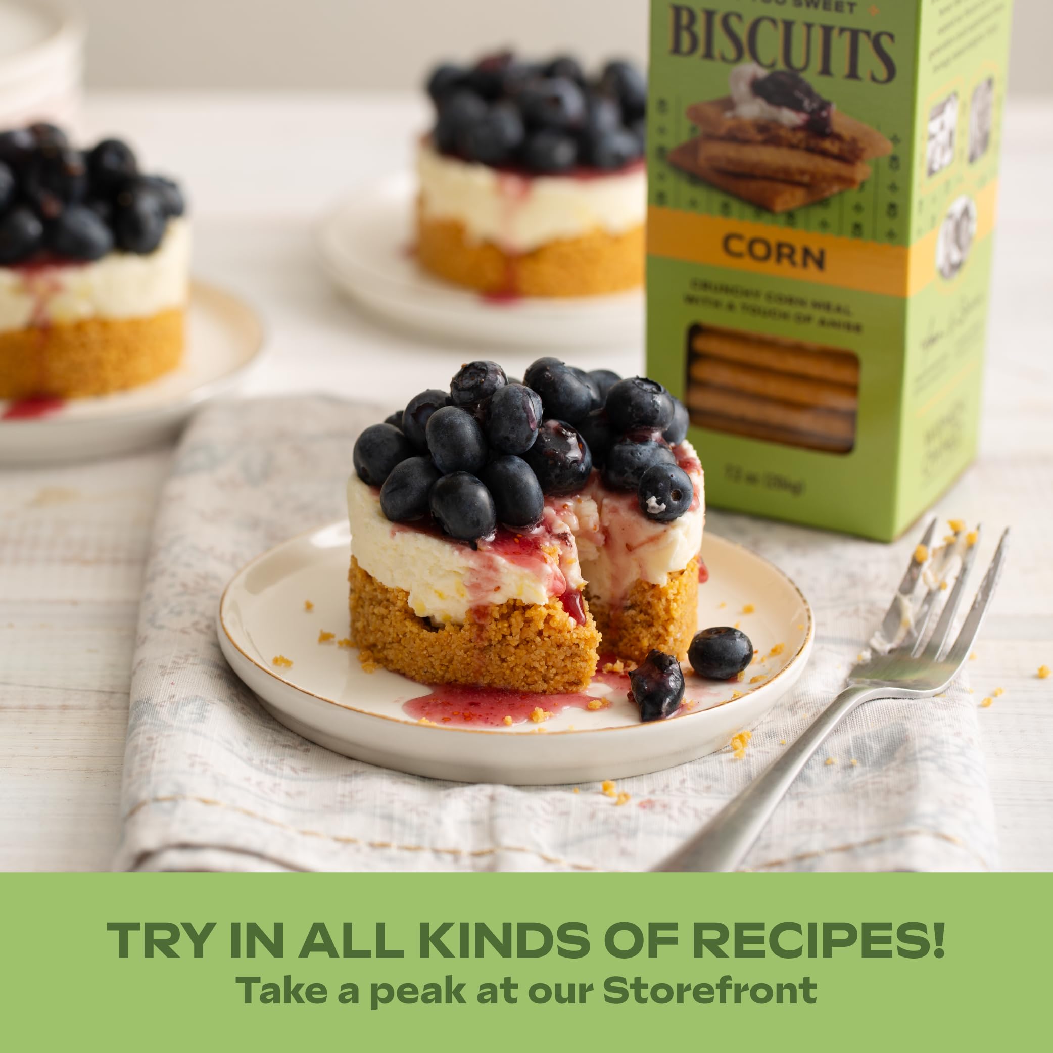 Close-up of Effie's Corn biscuits texture, crisp edges and subtle anise notes.