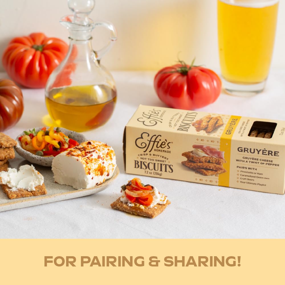 Effie's Gruyère biscuits on a cheese board ideal for tasting plates