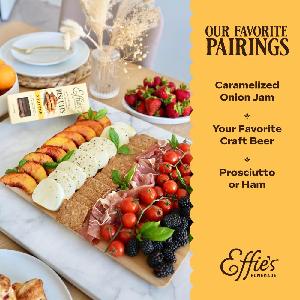 Effie's Gruyère biscuits with fig jam, showcasing sweet-salty pairing