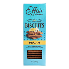 Effie's Homemade Pecans Biscuits close-up texture ideal for snacking.