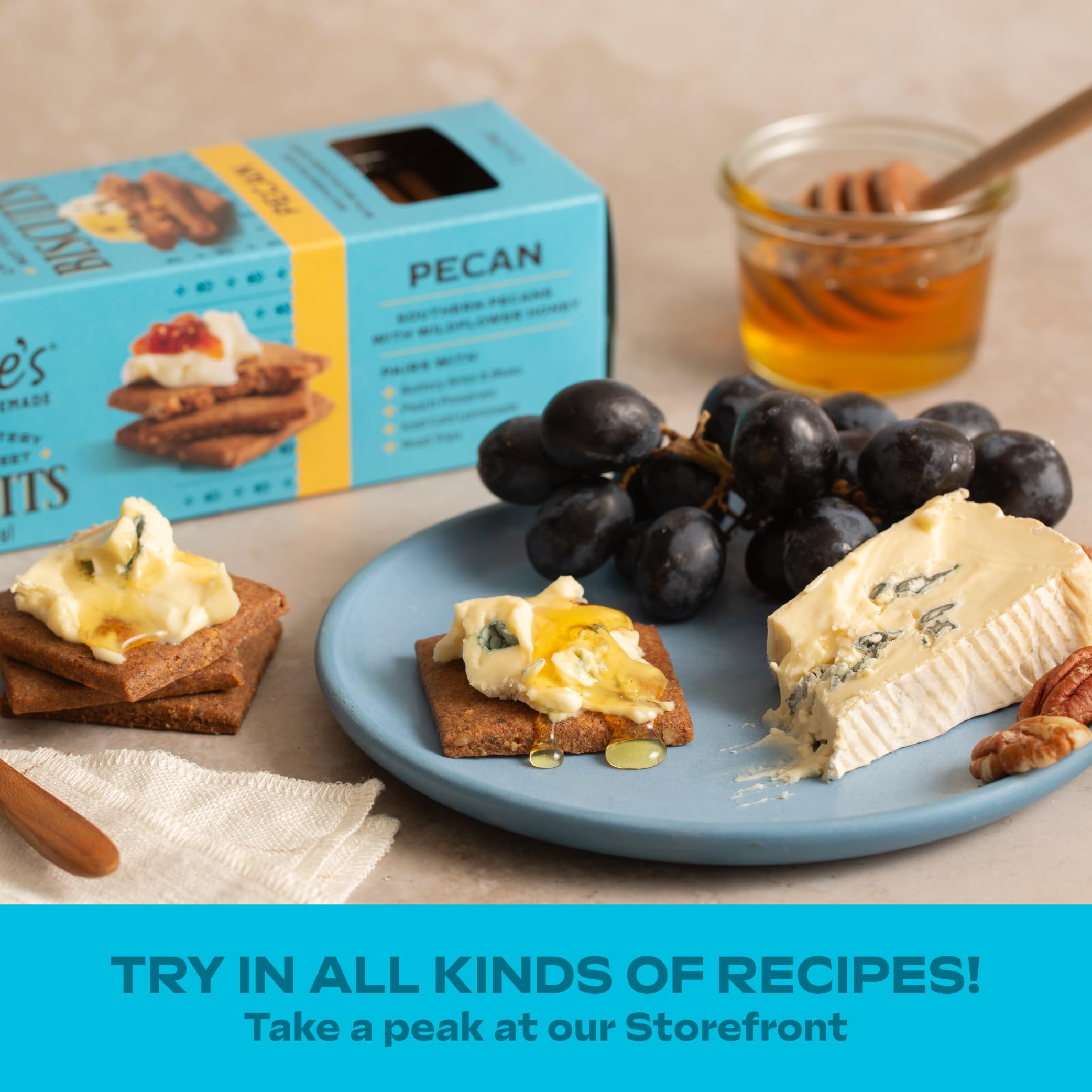 Effie's Homemade Pecans Biscuits wrapped-pack showcases gift-ready packaging.