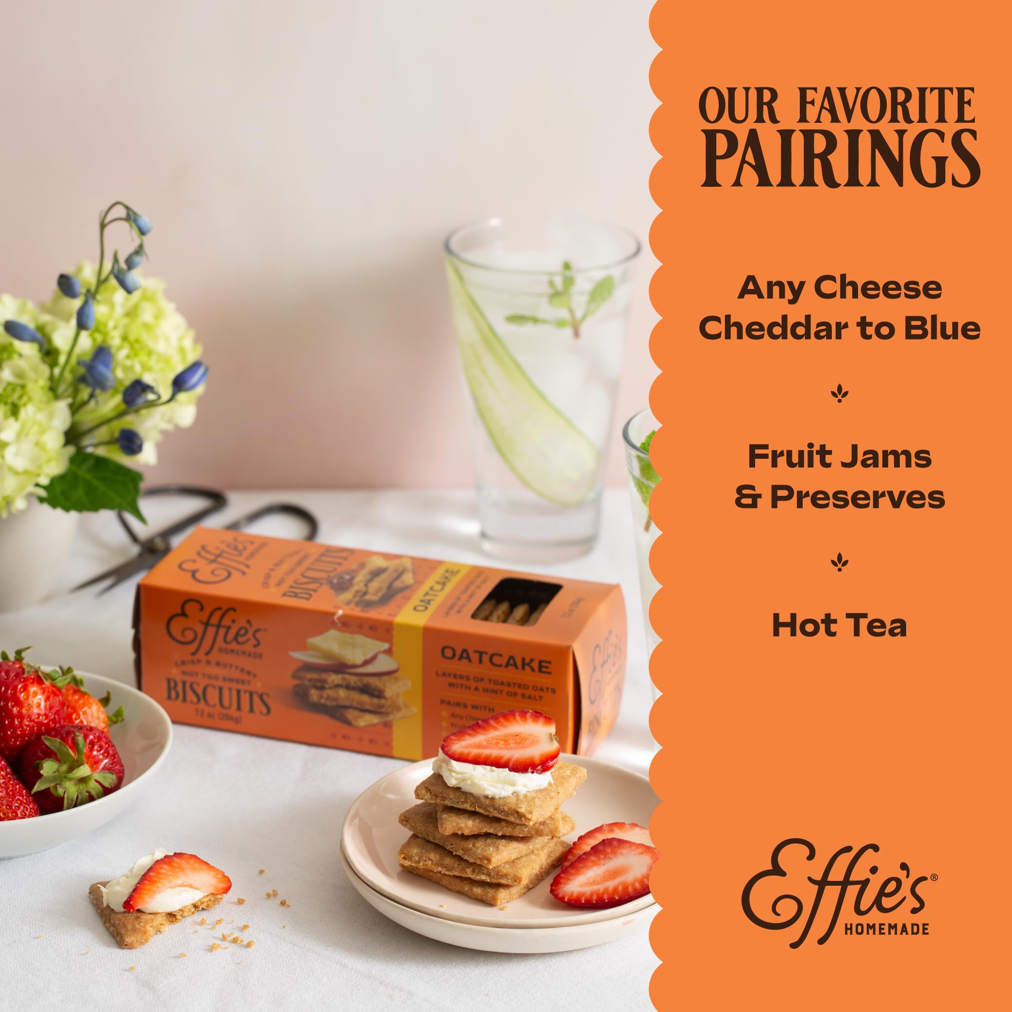 Effie's trio display: three-flavor variety pack invites tasting and entertaining