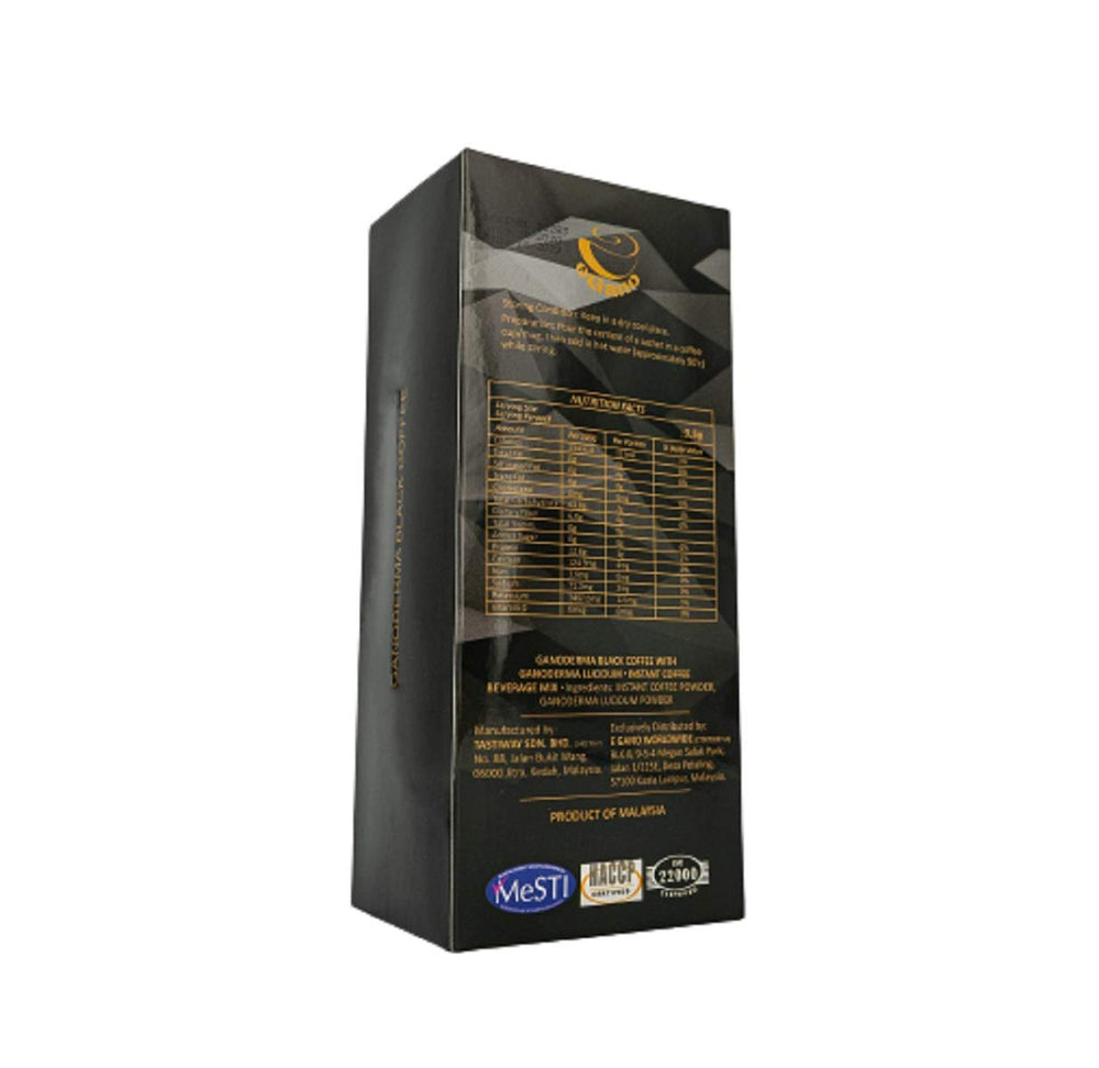 eGano Ganoderma Black Coffee cup steaming, inviting a bold aroma and smooth flavor.