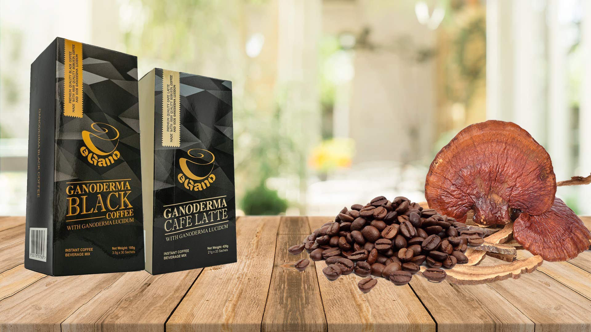 eGano Ganoderma Black Coffee ingredients label, clean and keto-friendly formulation.