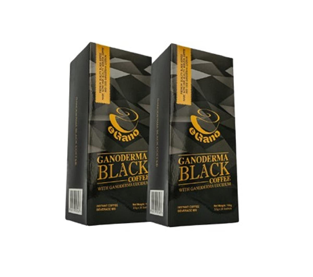 eGano Ganoderma coffee sachets box close-up for convenient daily brewing.