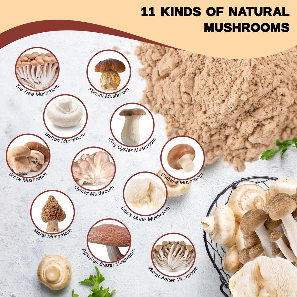 Egcina dried mushroom powder pouring captures fine texture blending into hot or cold recipes.