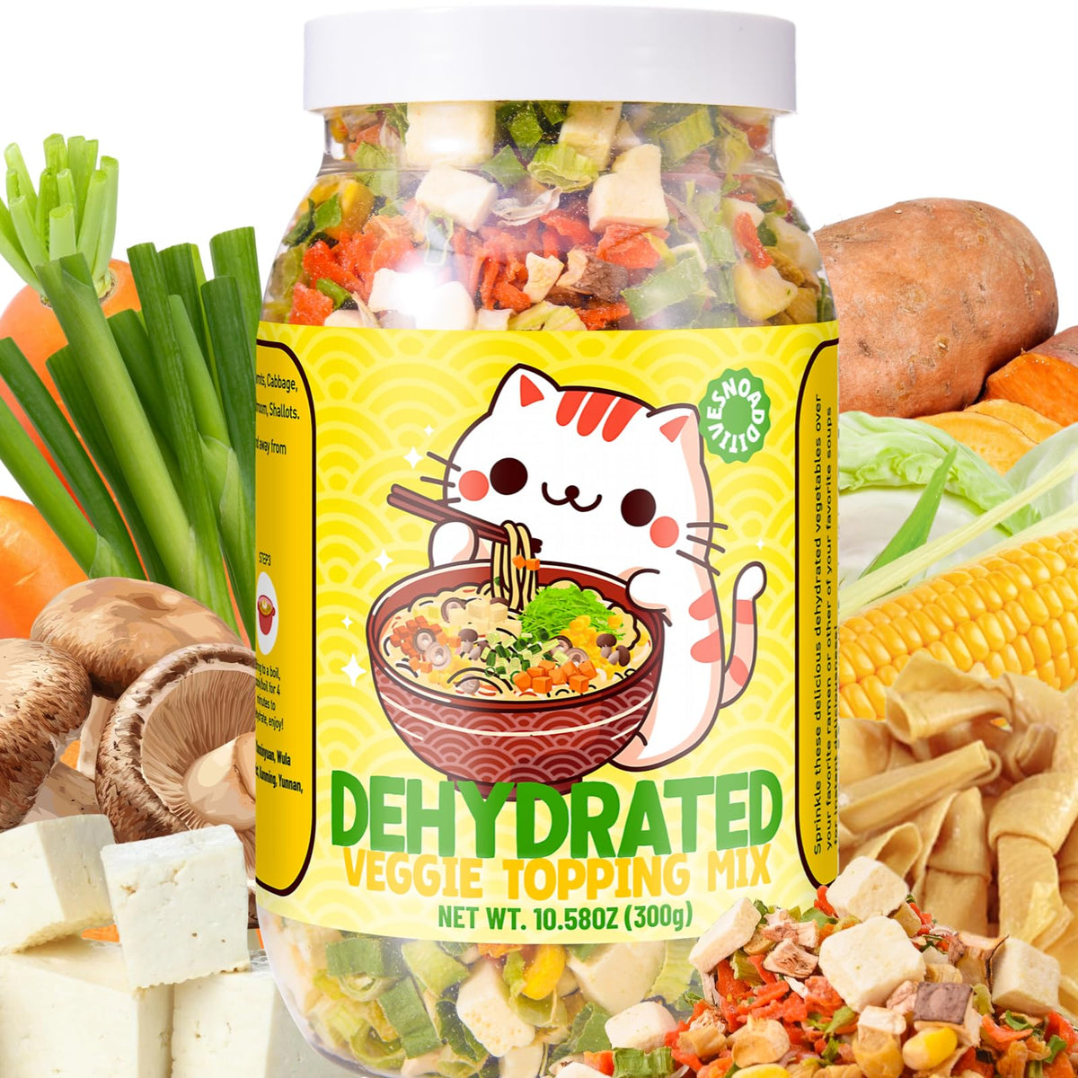 Egcina Ramen Toppings tofu mix adds protein-rich pieces for quick, satisfying bowls.