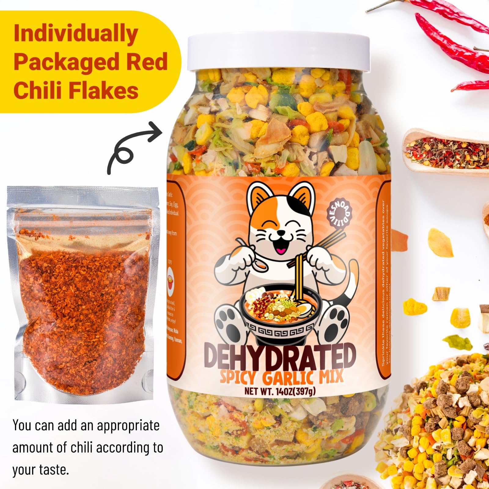 Egcina Spicy Garlic Mix pizza topping for bold flavor.