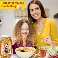 Egcina Spicy Garlic Mix red chili flakes add gentle heat.