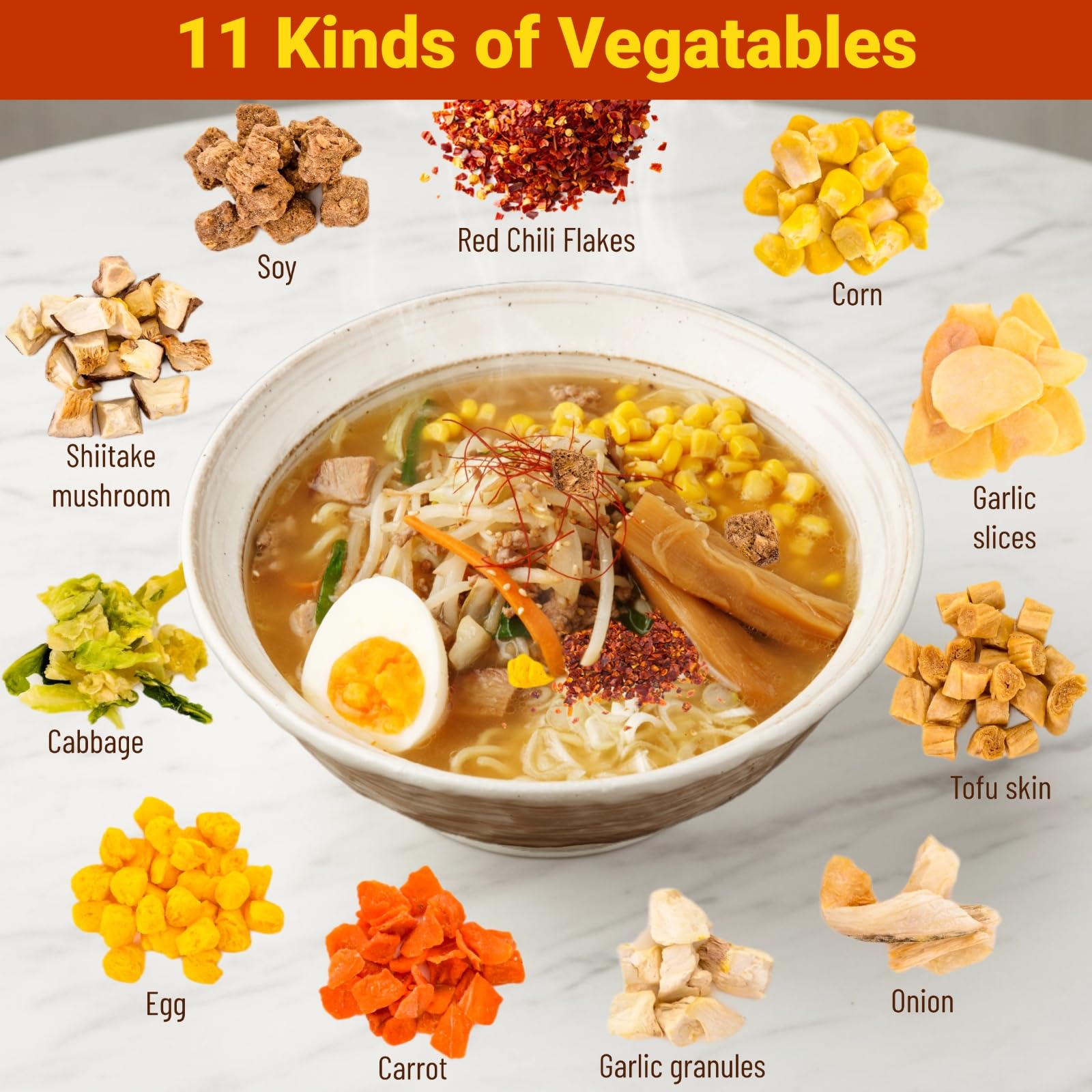 Egcina Spicy Garlic Mix tofu skin and shiitake mushrooms enrich depth.