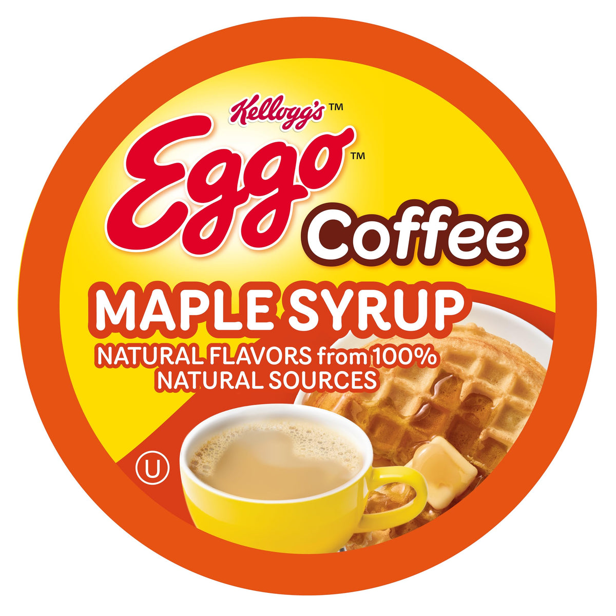 Eggo Maple Syrup Waffle coffee pods, front view, delivering rich breakfast-inspired flavor