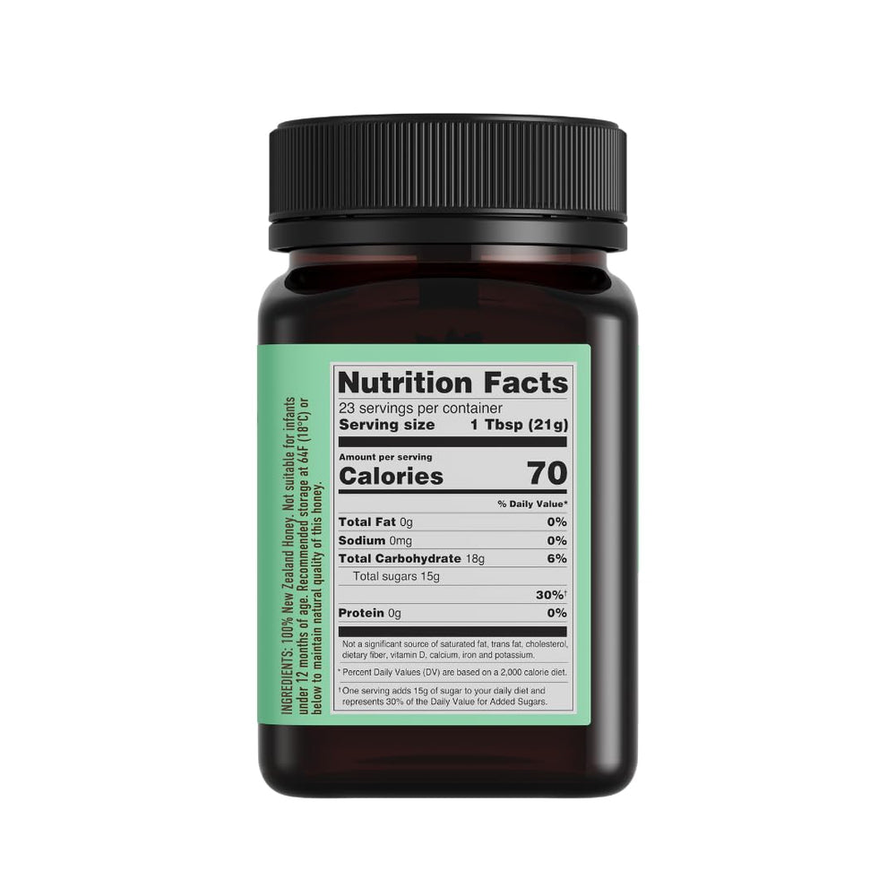 Egmont Honey MGO 265+ UMF 10+ label on jar signaling quality and authenticity.