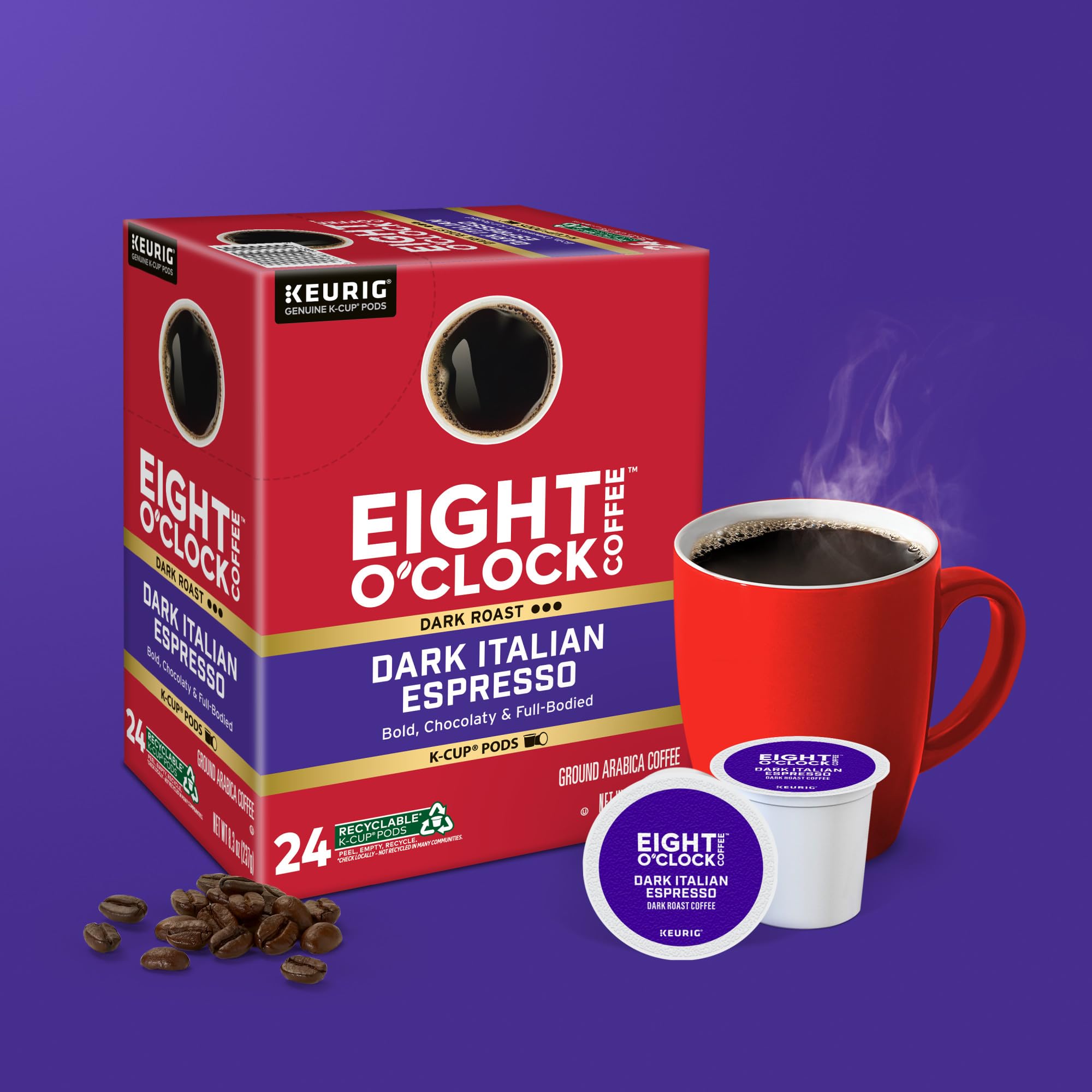 Eight O'Clock Coffee bold flavor notes captured in a pod