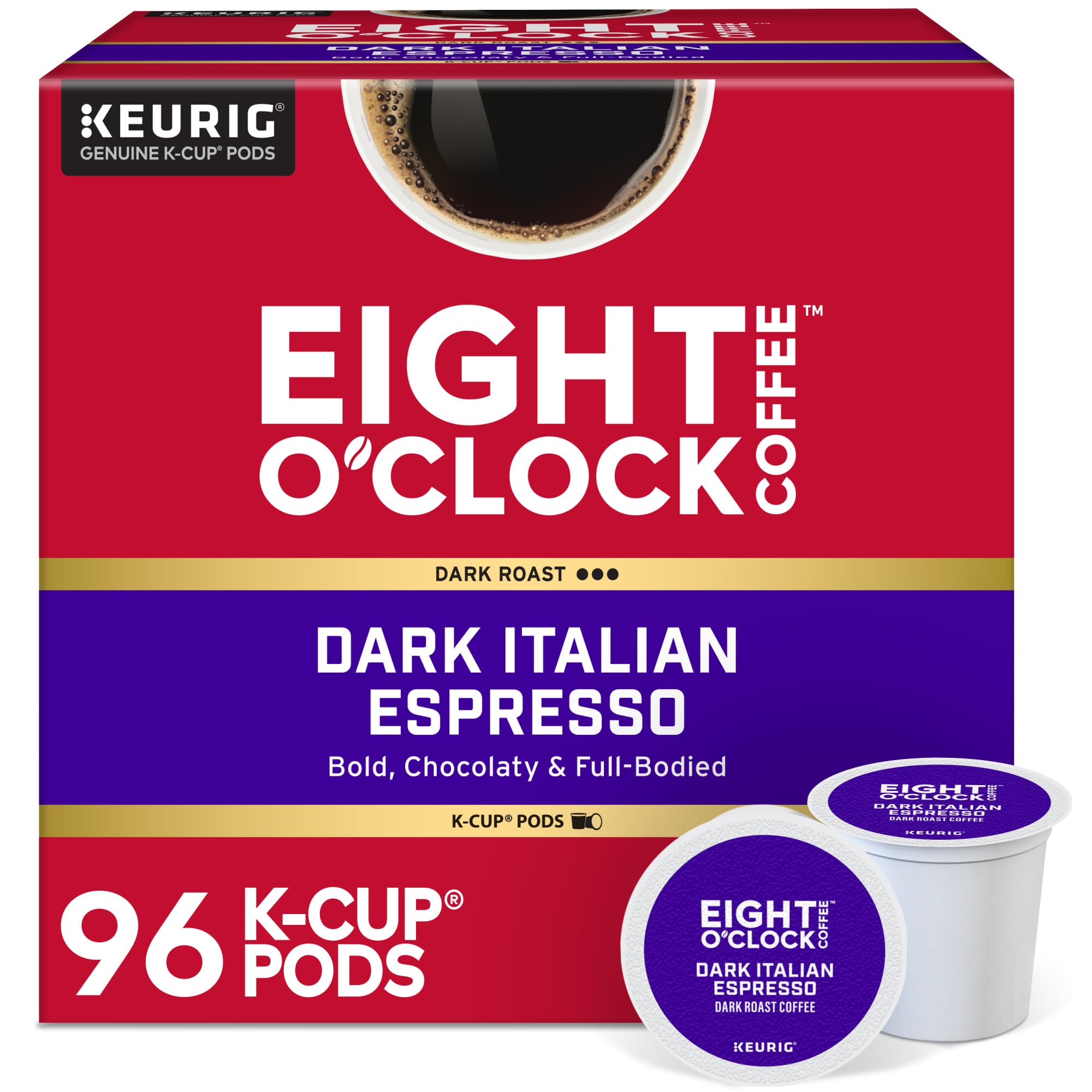 Eight O'Clock Coffee Dark Italian Roast pod ready for bold morning brew