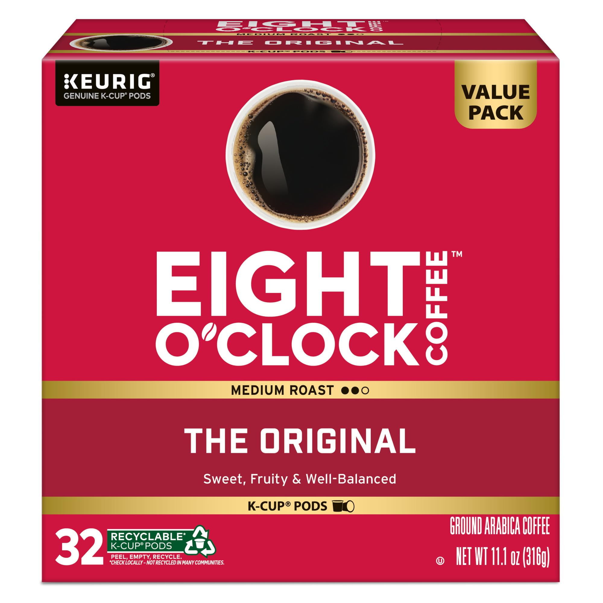 Eight O'Clock Coffee Original classic flavor with balanced, medium roast notes.