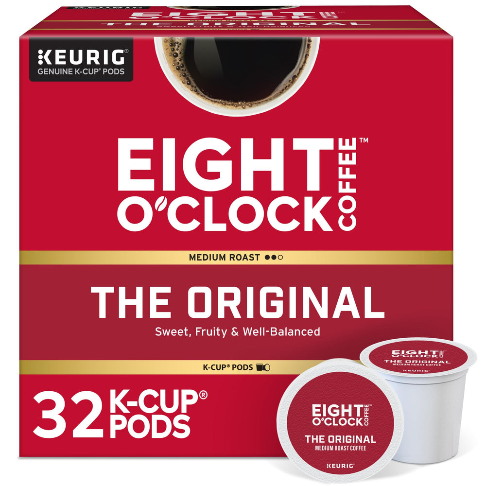 Eight O'Clock Coffee Original Medium Roast K-Cup pods for quick, balanced mornings.