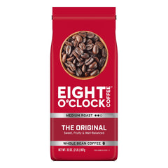 Eight O'Clock Coffee Original Whole Bean Medium Roast 32oz bag delivers a balanced cup.