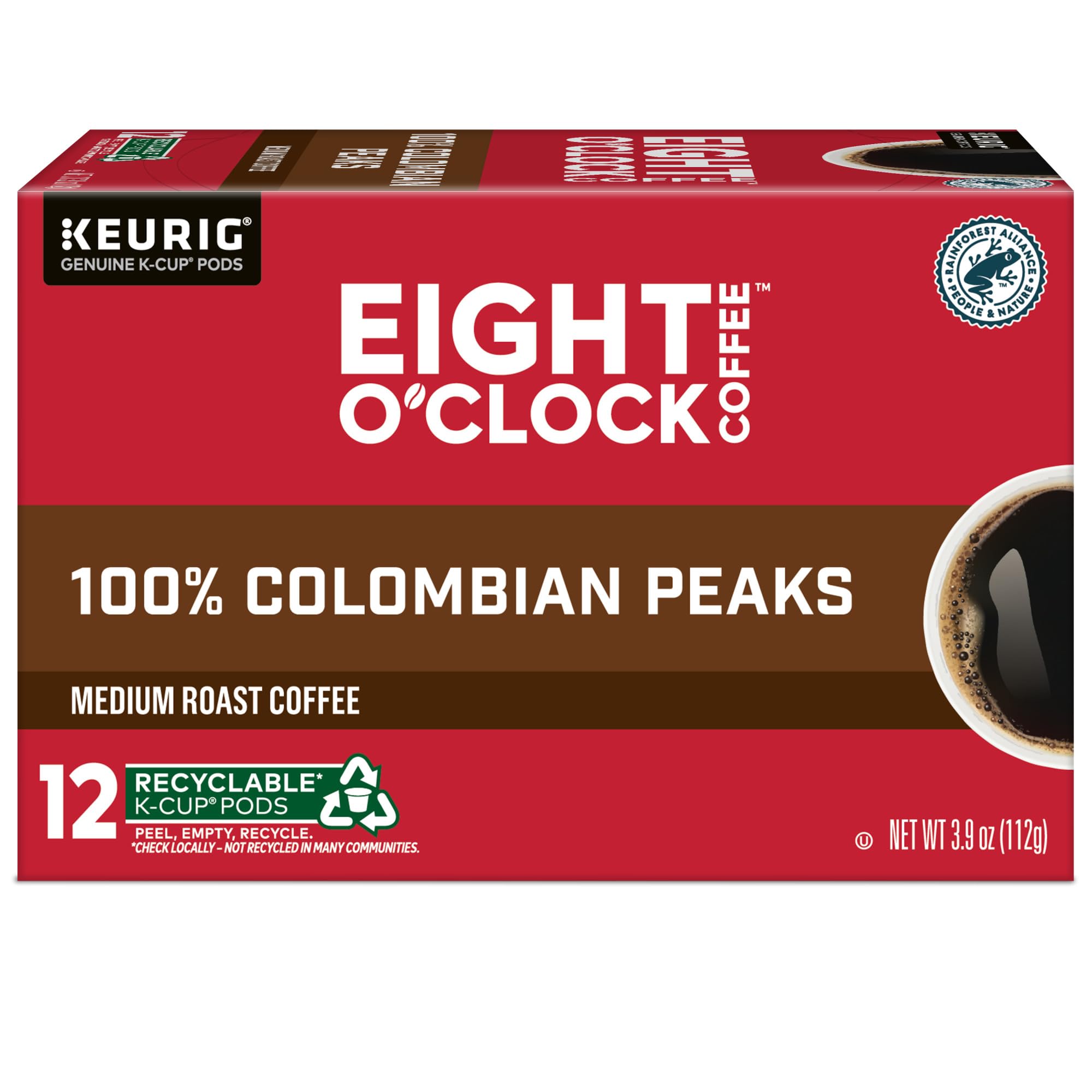 Eight O'Clock Colombian Peaks cozy mug ready for a comforting cup.