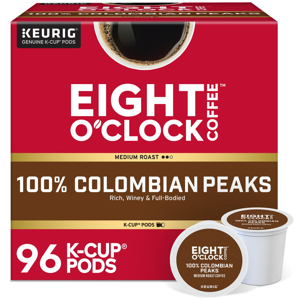 Eight O'Clock Colombian Peaks pods pack ready for rich morning coffee.