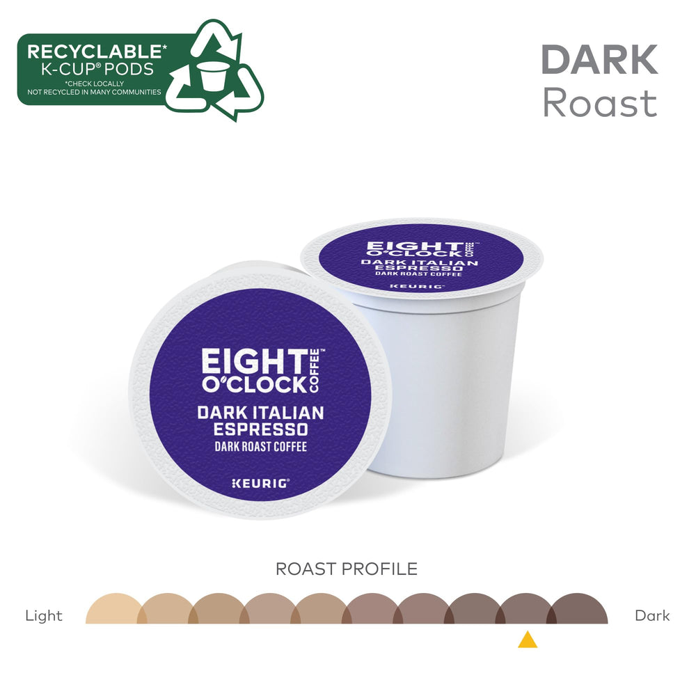 Eight O'Clock Dark Italian Roast K-Cup in Keurig for quick brew